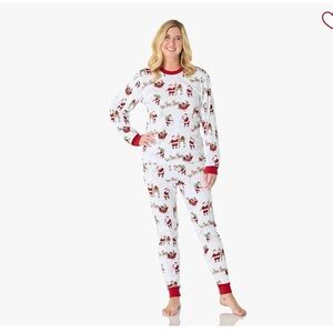 Pottery Barn heritage Santa pajamas two piece adult extra small new women’s
